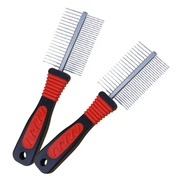 Comb with Double Row of Stainless Steel Pins for dogs