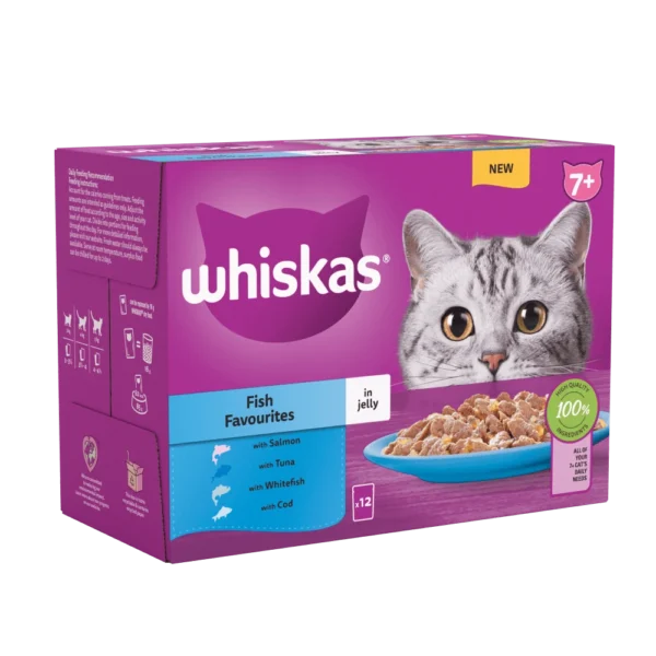 WHISKAS® Fish Favourites in Jelly 1+ Adult Wet Cat Food Pouches 85g