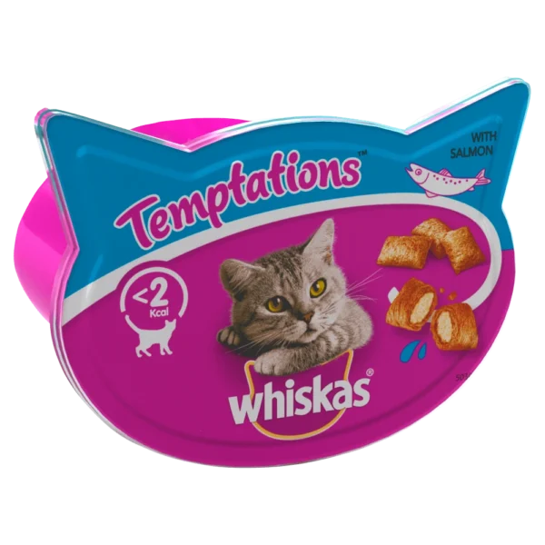 WHISKAS® TEMPTATIONS™ with Salmon flavour Adult Cat Treats 60g